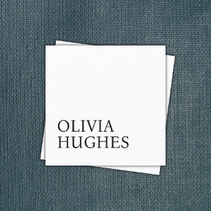 Minimalist Cool Black White Bold  Square Business Card