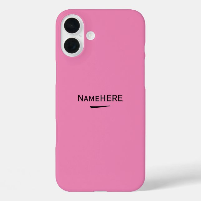 Minimalist, Cool Pink Customised Name or Monogram Case-Mate iPhone Case (Back)