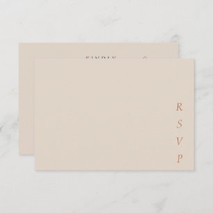Minimalist Copper Desert Cocoa Script Wedding RSVP Card