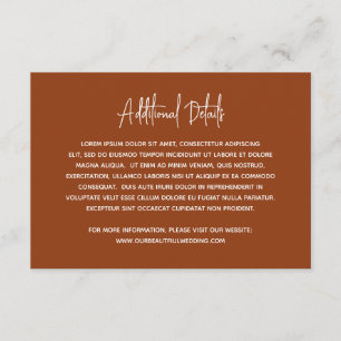 Minimalist Copper Modern Wedding Enclosure Card