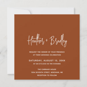 Minimalist Copper Modern Wedding Invitation