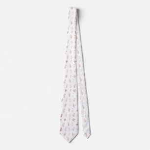 Minimalist Copper Rose Botanical Wedding Tie