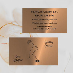 Minimalist Copper Wedding Planner Business Card