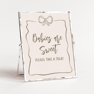 Minimalist Coquette Baby Shower Babies are Sweet Poster