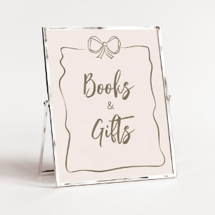 Minimalist Coquette Baby Shower Books and Gifts Poster