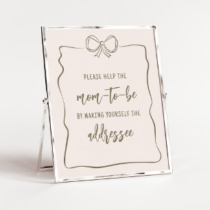 Minimalist Coquette Baby Shower Envelope Station Poster