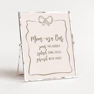 Minimalist Coquette Baby Shower Mum Osa Bar Poster