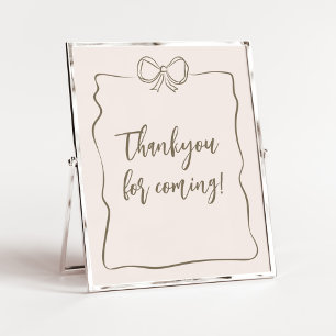 Minimalist Coquette Baby Thank you for Coming Poster