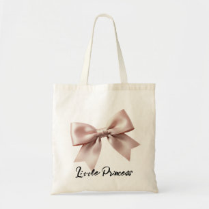 Minimalist Coquette Pink Ribbon Bow Personalised S Tote Bag
