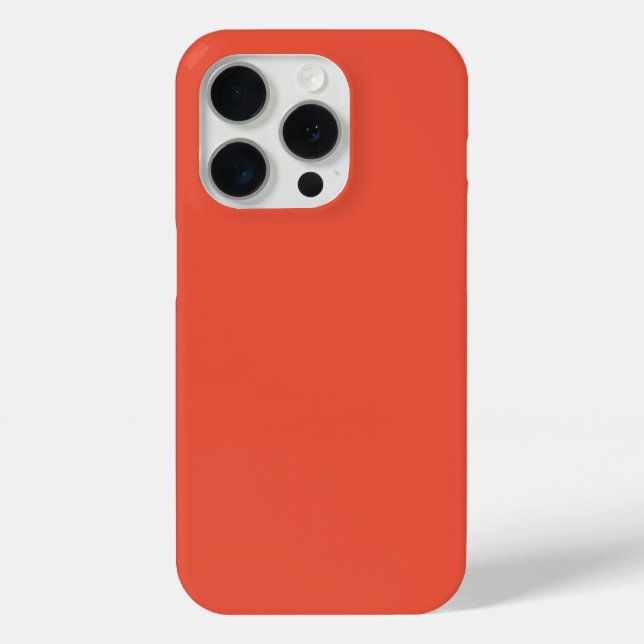 Minimalist Coral Orange iPhone 15 Pro Case (Back)