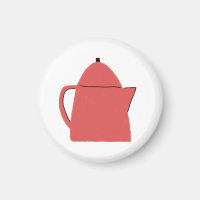 Minimalist Coral Red Teapot Kitchen Gift