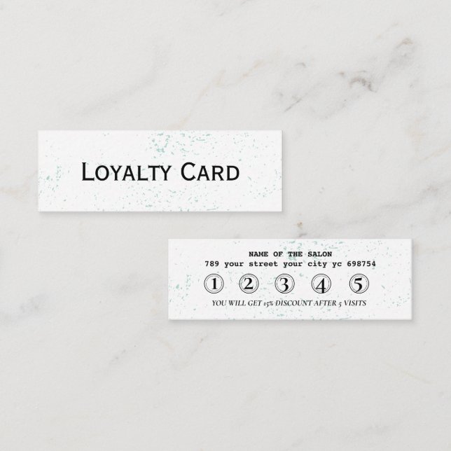 Minimalist Corner Accent Salon Loyalty Card (Front/Back)