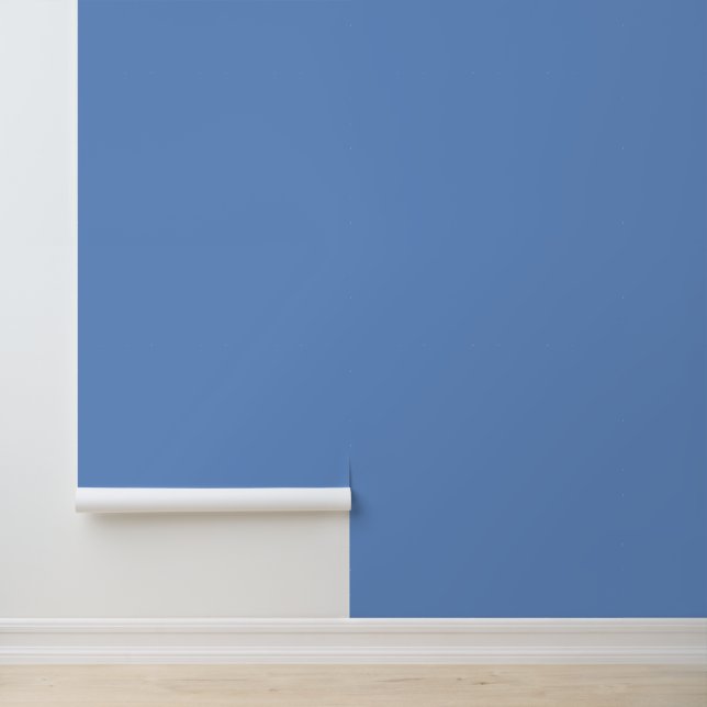 Minimalist Cornflower blue solid plain modern Wallpaper (Application)