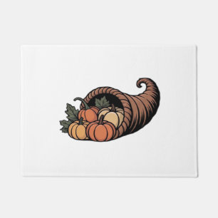 Minimalist Cornucopia Thanksgiving Design Classic Doormat