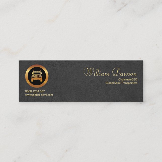 Minimalist Corporate Grey Grunge CEO Mini Business Card (Front)