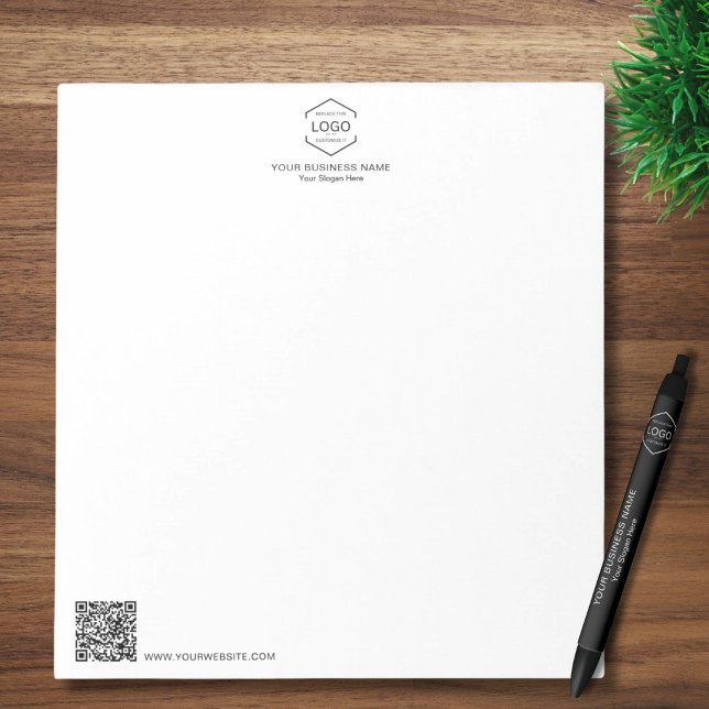 Minimalist Corporate Logo QR Code Business Notepad (Creator Uploaded)