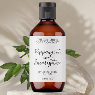 Minimalist Cosmetics Bottle or Jar Label - White