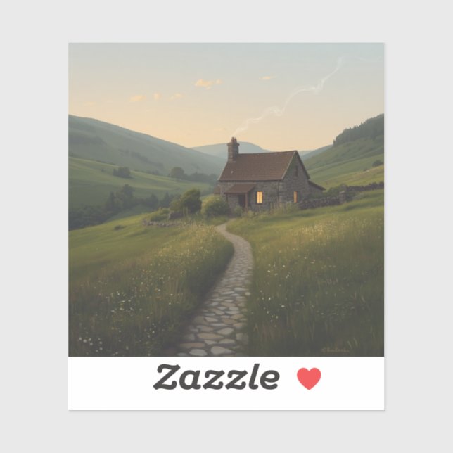  minimalist countryside cottage paintings  (Sheet)