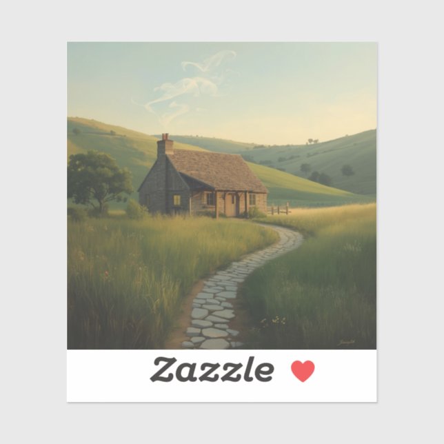  minimalist countryside cottage paintings  (Sheet)