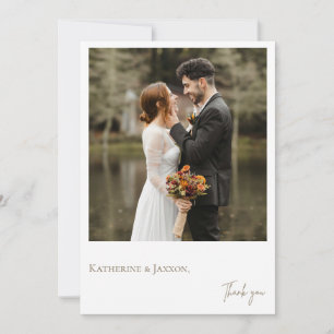 Minimalist Couple Photo Wedding Thank You Card