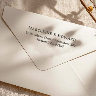 Minimalist Couple Return Address Rubber Stamp