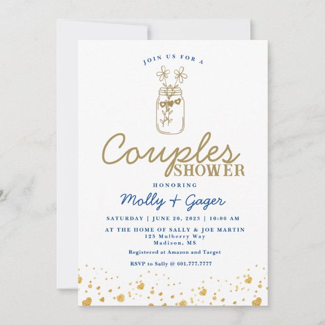 Minimalist Couples Shower Invitation (Front)
