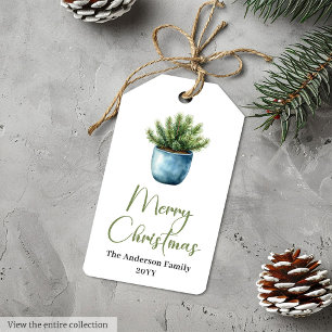 Minimalist Cozy Bohemian Earthy Christmas Gift Tag
