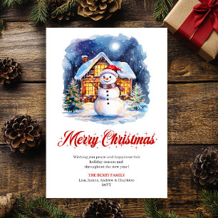 Minimalist Cozy Christmas Scene Greeting Card