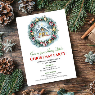 Minimalist Cozy Christmas Scene Holiday Invitation