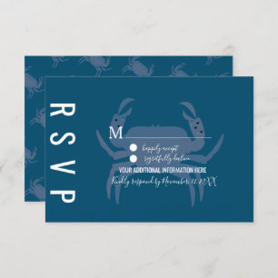 Minimalist Crab Typography Wedding RSVP Invitation