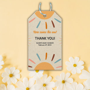 Minimalist Craft Here Comes The Son Baby Shower Gift Tags