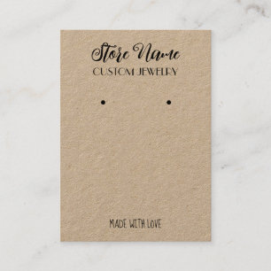 Minimalist Craft paper jewellery earring display Business Card