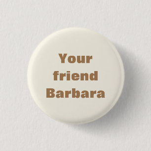 Minimalist Cream and Brushed Gold Text Visitor's 3 Cm Round Badge