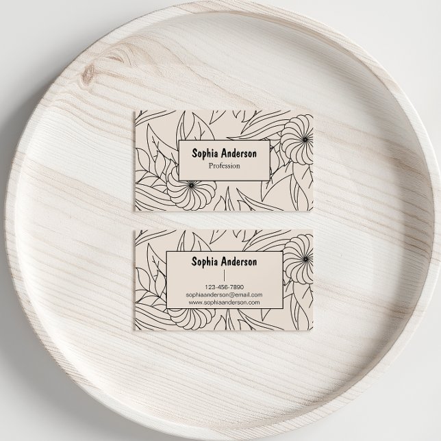 Minimalist Cream Floral Business Card (Creator Uploaded)