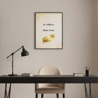 Minimalist Cream Gold Wall Art Quote Print Poster
