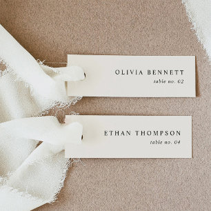 Minimalist Cream Wedding Name Place Cards