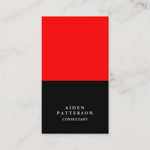 Minimalist Creative Black Red Modern Elegant Business Card