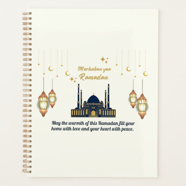  Minimalist Crescent Moon Ramadan Blessings Planner (Front)