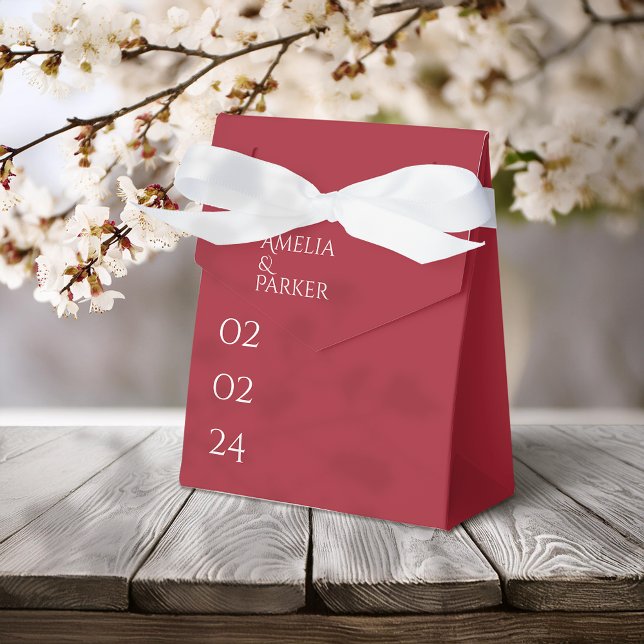 Minimalist crimson Red Wedding Favour Box (Creator Uploaded)