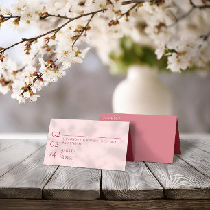 Minimalist Crimson Red Wedding Place Card