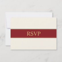 Minimalist Crimson Red Wedding RSVP