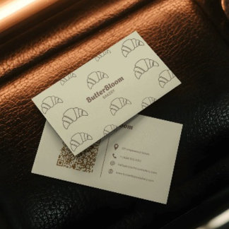 Minimalist Croissant Bakery Business Card