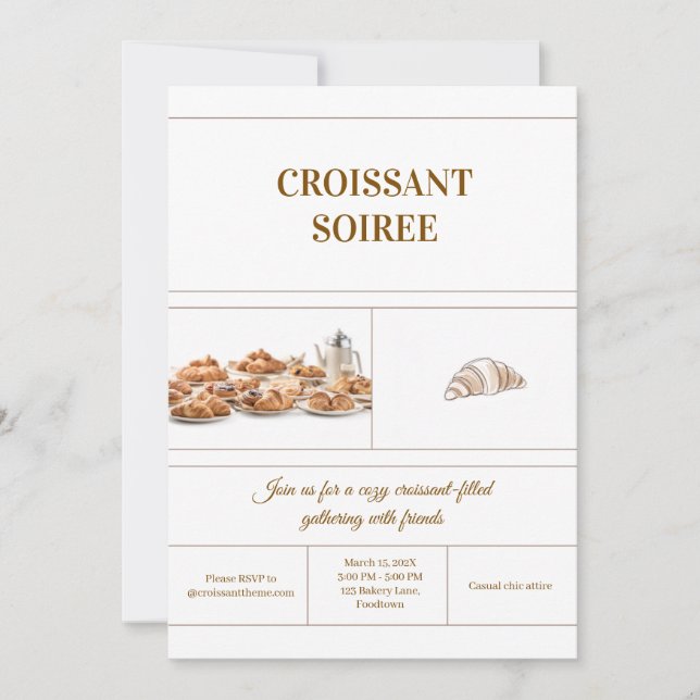 Minimalist Croissant Invitation (Front)