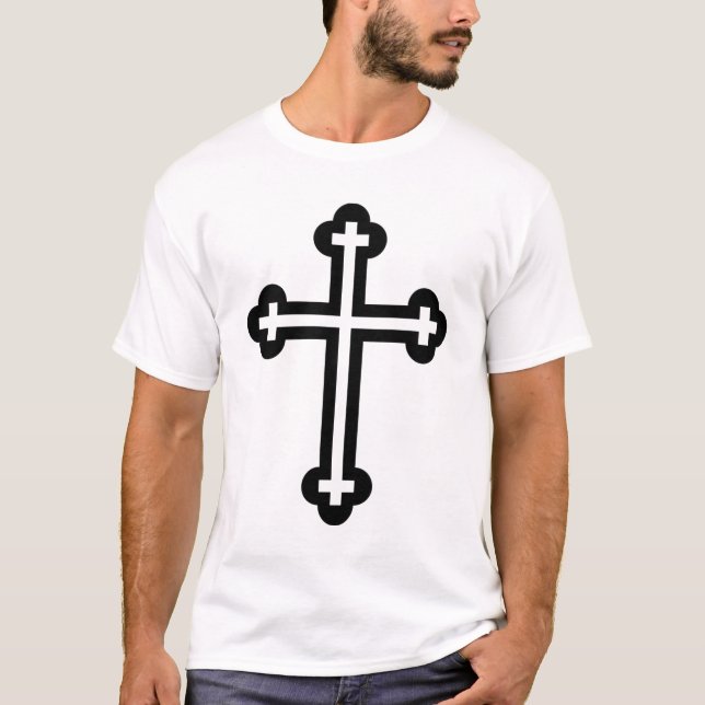 Minimalist Cross Modern Christian Symbol Art T-Shirt (Front)