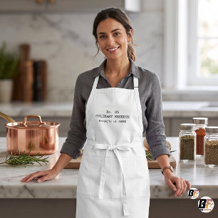 Minimalist Culinary Reserve Personalised Name Standard Apron