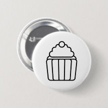 Minimalist Cupcake Outline Button