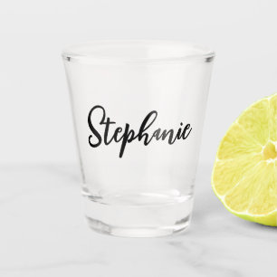 Minimalist cursive name shot glass