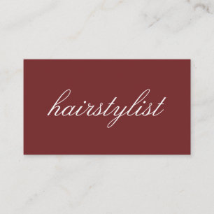 Minimalist Cursive Text hairstylist Business Card