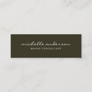 Minimalist Cursive Text Mini Business Card