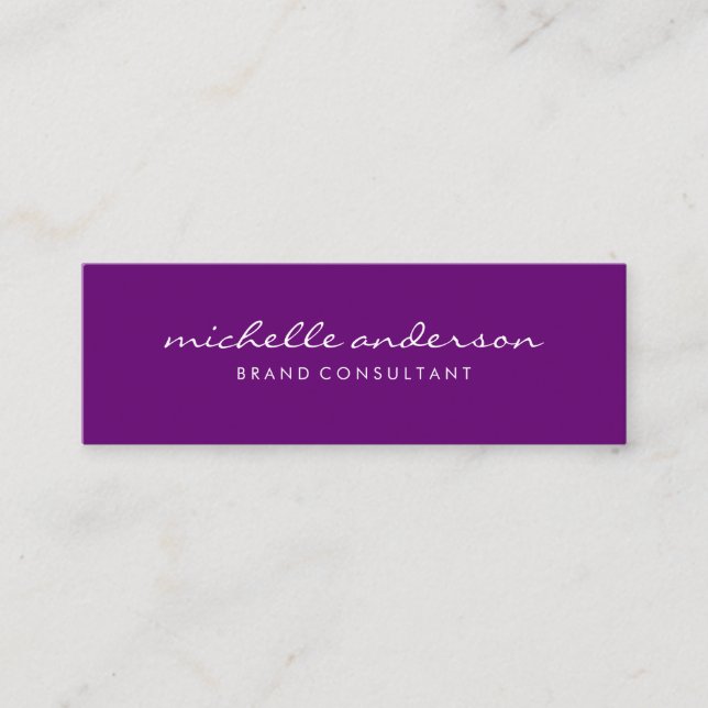 Minimalist Cursive Text Mini Business Card (Front)